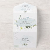 PixDezines Elegant Dusty Blue Gum Eukalyptus All In One Einladung (Außenbereich)