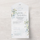 PixDezines Elegant Dusty Blue Gum Eukalyptus All In One Einladung (Innen Boden)