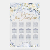 PixDezines Elegant Dusty Blue Hyde Seating Chart Acrylschild (Vorderseite)