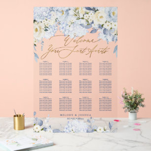 PixDezines Elegant Dusty Blue Hyde Seating Chart Acrylschild