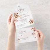 PixDezines Elegant Fall Foliage Gum Eukalyptus All In One Einladung (Abreißen)