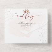 PixDezines Elegant Fall Foliage Gum Eukalyptus All In One Einladung (Rückseite)