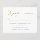 PixDezines Elegant Gold Calligraphy UAWG w Meal Einladungspostkarte (Rückseite)