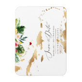 PixDezines Elegant Gold Caribbean Map Save Date Magnet (Vertikal)