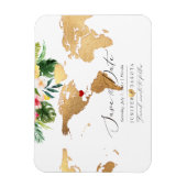 PixDezines Elegant Gold Map Save the Date Magnet (Vertikal)