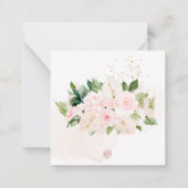 PixDezines Elegant H2 Pale Blush Pink Roses Hinwei Mitteilungskarte (Rückseite)