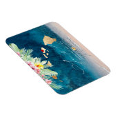 PixDezines Elegant Hawaiian DIY Karte Save the Dat Magnet (Rechte Seite)