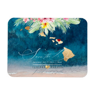PixDezines Elegant Hawaiian DIY Karte Save the Dat Magnet