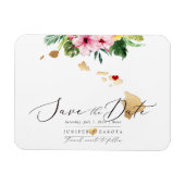 PixDezines Elegant Hawaiian DIY Karte Save the Dat Magnet (Horizontal)