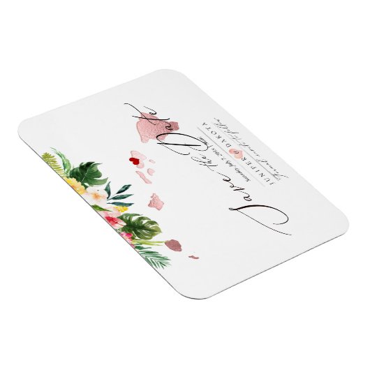 PixDezines Elegant Hawaiian Map Save the Date Magnet (Rechte Seite)