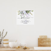 PixDezines Elegant Lila Eukalyptus Willkommen Poster (Küche)