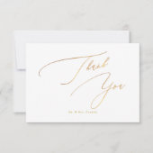 PixDezines Elegant Luxe Calligraphy Imitate Gold a Dankeskarte (Vorderseite)