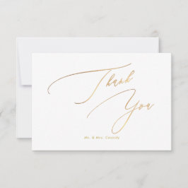 PixDezines Elegant Luxe Calligraphy Imitate Gold a Dankeskarte