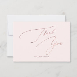 PixDezines Elegant Luxe Calligraphy Rose Gold Dankeskarte