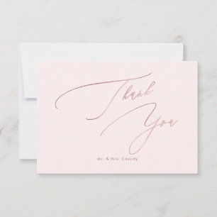 PixDezines Elegant Luxe Calligraphy Rose Gold Dankeskarte