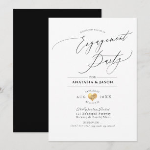 PixDezines Elegant Luxe Calligraphy Verlobung Einladung