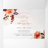 PixDezines Elegant Rustic H2 Fall in Foliage Tri-F Dreifach Gefaltete Einladung (Innenseite Mitte)