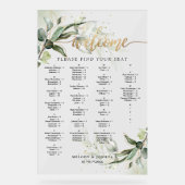 PixDezines Elegant Rustikale Eukalyptus-Sitzkarte Acrylschild (Vorderseite)