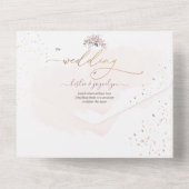 PixDezines Elegante Dusty Rose Wasserfarbene Blume All In One Einladung (Rückseite)