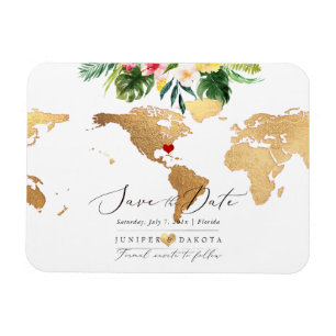 PixDezines Elegante Gold-Karte Save-the-Date Magnet