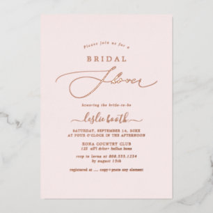 PixDezines Elegante Luxus-Kalligrafie-Bridal-Showe Folieneinladung