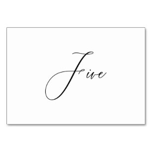 PixDezines Elegante romantische Kalligrafie Fünf 5 Tischnummer