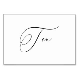 PixDezines Elegante Romantische Kalligraphie 10 Tischnummer