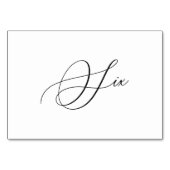 PixDezines Elegante Romantische Kalligraphie 6 Tischnummer (Rückseite)
