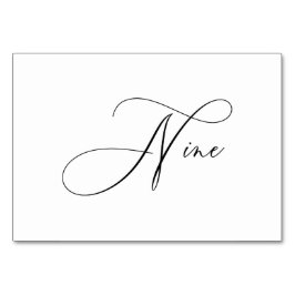 PixDezines Elegante Romantische Kalligraphie Nine  Tischnummer