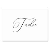 PixDezines Elegante Romantische Kalligraphie Zwölf Tischnummer (Rückseite)