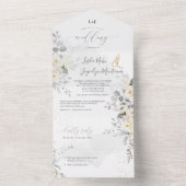 PixDezines Elegante Weiße Blume All In One Einladung (Innen Boden)