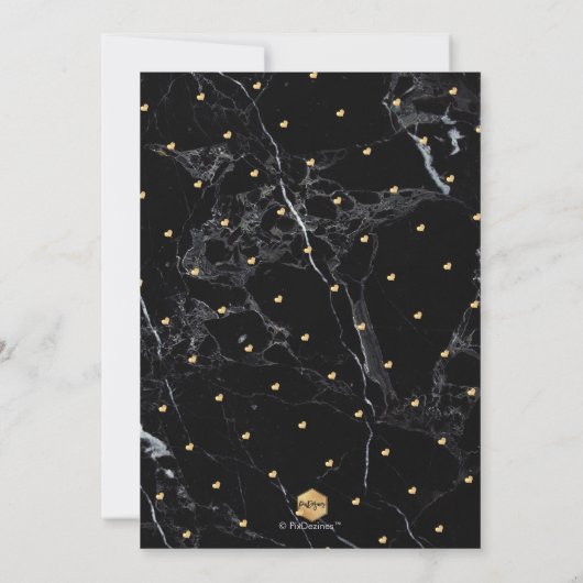PixDezines Elegantes Skript, Schwarzer Marmor+Imit Einladung (Rückseite)