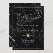 PixDezines Elegantes Skript, Schwarzer Marmor+Imit Einladung (Vorne/Hinten)