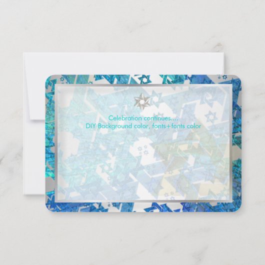 PixDezines Empfang Bar mitzvah/blau/silber Einladung (Rückseite)