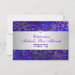 PixDezines Empfang Bar mitzvah/violett/silber Einladung