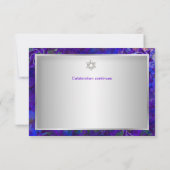 PixDezines Empfang Bar mitzvah/violett/silber Einladung (Rückseite)