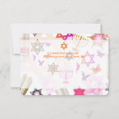 PixDezines Empfang Fledermaus Mitzvah/Collage Einladung (Rückseite)