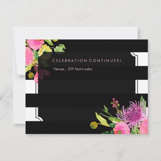 PixDezines Empfang mitzvah/DIYstripes/floral Einladung (Rückseite)