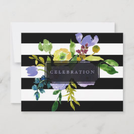 PixDezines Empfang mitzvah/DIYstripes/floral Einladung