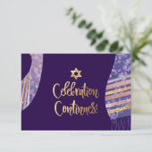 PixDezines Empfang Mitzvah/lila Wasserfarbe Einladung (Stehend Vorderseite)