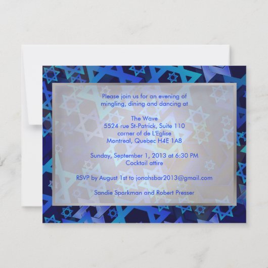 PixDezines Empfang Mod Stern/Deule Hintergrundfarb Einladung (Rückseite)