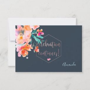 PixDezines Empfang Wasserfarben Blumen Mitzwa ✡ RSVP Karte