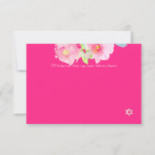 PixDezines Empfang Watercolor Blume Mitzvah ✡ RSVP Karte (Rückseite)