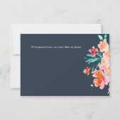 PixDezines Empfang Watercolor Blume Mitzvah ✡ RSVP Karte (Rückseite)