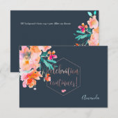 PixDezines Empfang Watercolor Blume Mitzvah ✡ RSVP Karte (Vorne/Hinten)