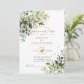 PixDezines Engagement Party Blauer Kaugummi Eukaly Einladung (Stehend Vorderseite)