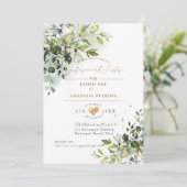 PixDezines Engagement Party Blauer Kaugummi Eukaly Einladung (Stehend Vorderseite)