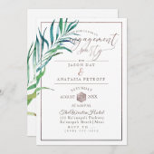 PixDezines Engagement Party Palm Fronds+Honeycomb Einladung (Vorne/Hinten)