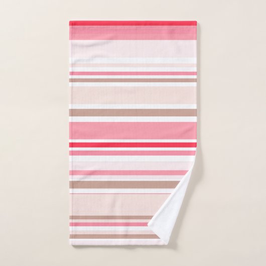 PixDezines Erdbeere+Creme einstellbare Streifen Badhandtuch Set (Handtuch)