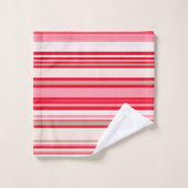 PixDezines Erdbeere+Creme einstellbare Streifen Badhandtuch Set (Waschlappen)